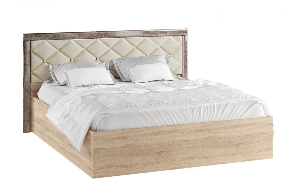 Кровать 160х200 Мадлен с подъемным механизмом (ТЭКС) Дуб Шале мореный