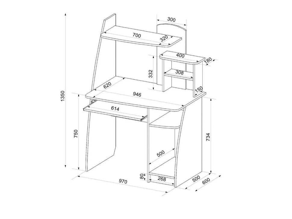 Интел-17 стол компьютерный Дуб Сонома / Белый Снег