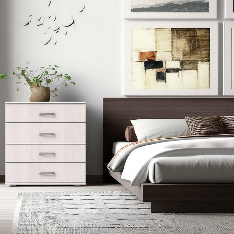 Комод Белла КМ-02 (БТС) Ясень белый