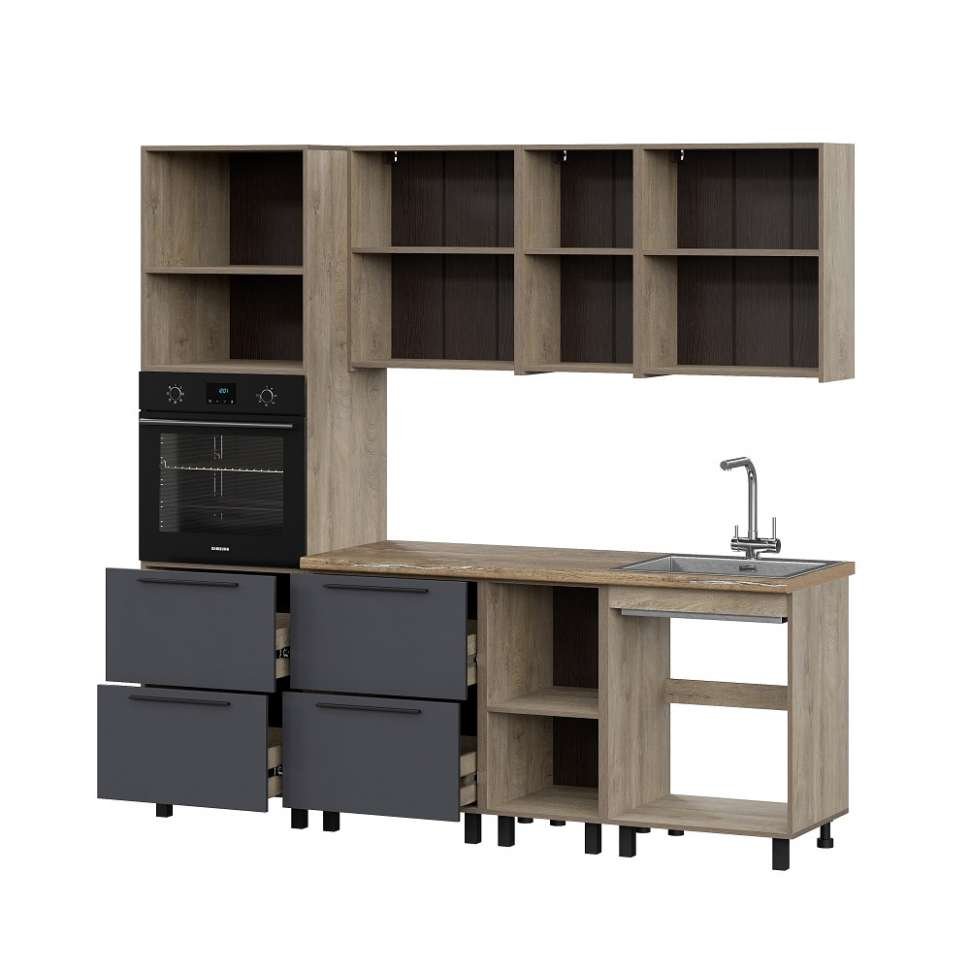 Шкаф-пенал под духовку 60 см Этна 6п2я (Софт Графит)