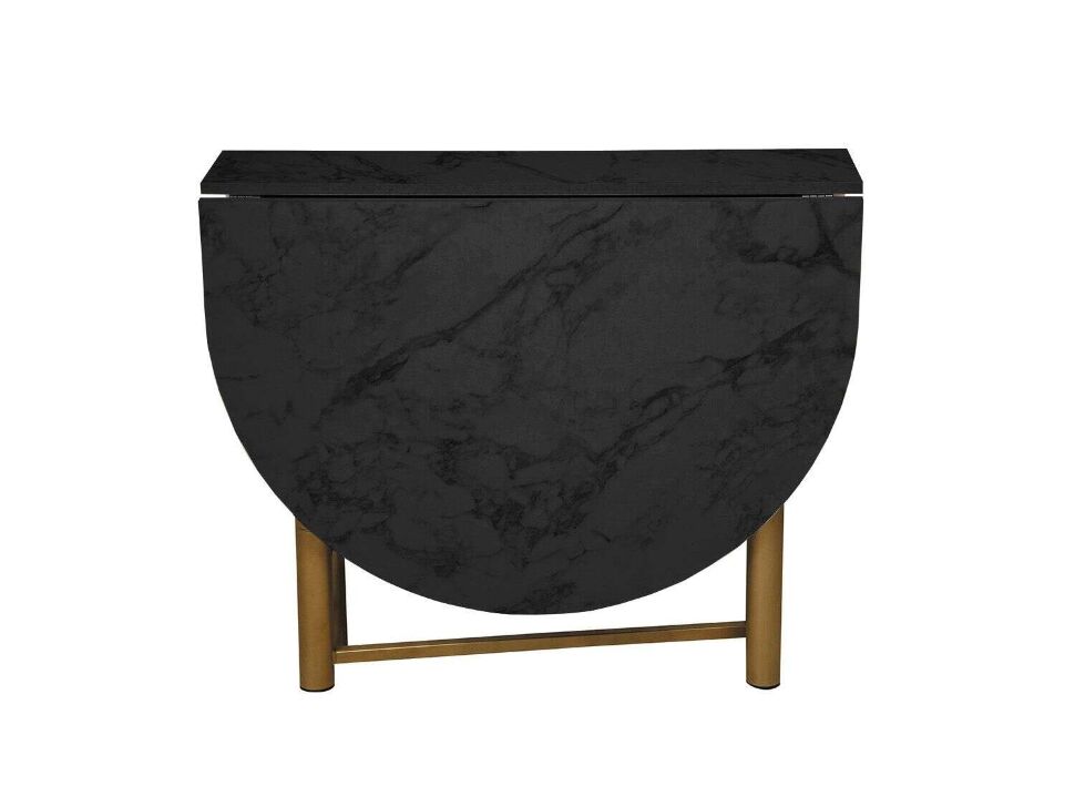 Стол обеденный 42.41 Октава Черный мрамор/металл золотой