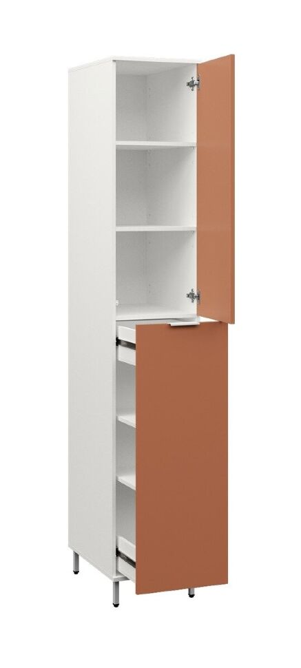 Марвэл Шкаф-пенал 16.316.02 Белый PE шагрень / Плэйн / Безмолвная Пустыня