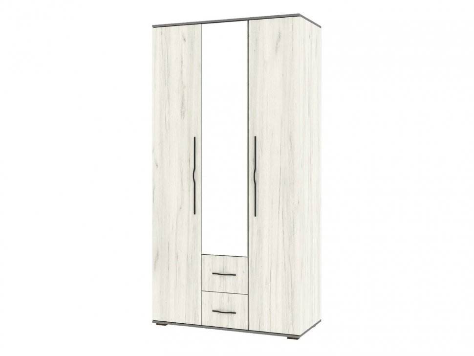 Бастион Шкаф трехдверный Дуб Крафт белый / Серый шифер