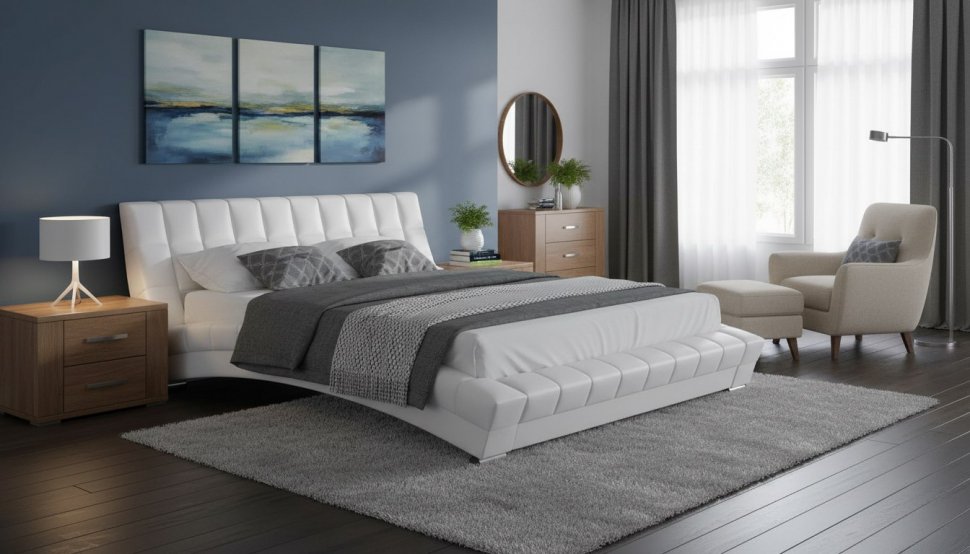 Оливия кровать 160 Белая