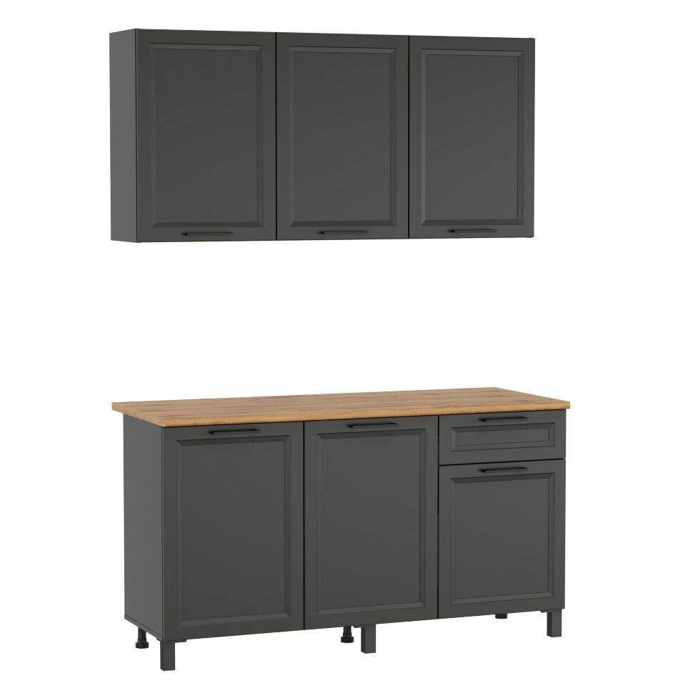 Кухня Римини 1500 диамант серый