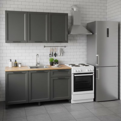 Кухня Римини 1500 диамант серый