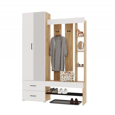 Прихожая Домино (Крафт / Белый)