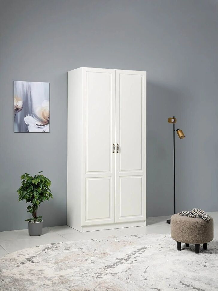 Ливерпуль Шкаф для одежды 13.134.01 Белый/Ясень ваниль