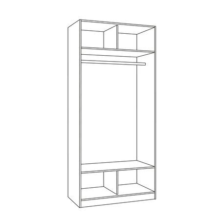 Ливерпуль Шкаф для одежды 13.134.01 Белый/Ясень ваниль