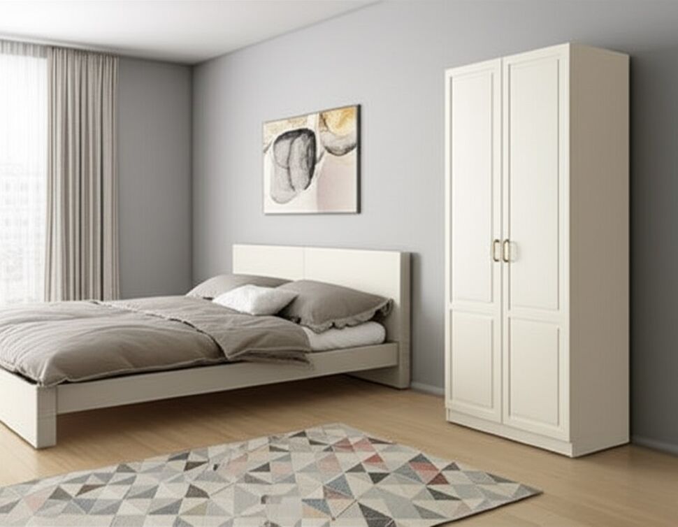 Ливерпуль Шкаф для одежды 13.134.01 Белый/Ясень ваниль