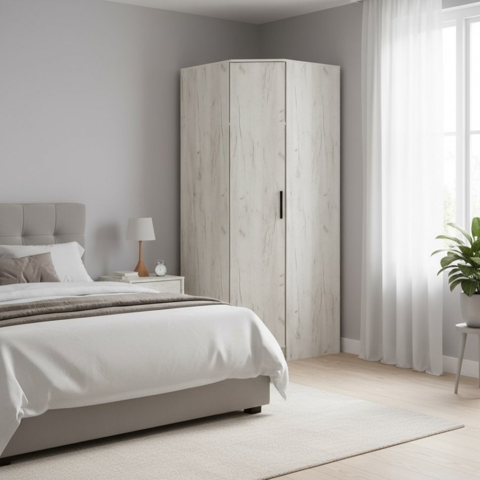 Шкаф угловой Фиеста, Дуб крафт белый