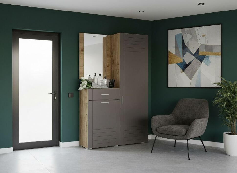 Прихожая Livorno 2 дуб бунратти / софт графит