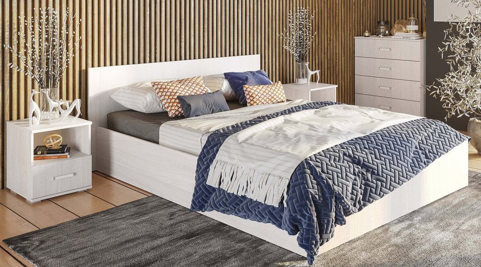 Кровать 160х200 Белла КР-16 (БТС) с проложками ДСП