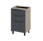 Шкаф кухонный напольный с ящиками 50 см Этна 5с3я (Софт Графит)