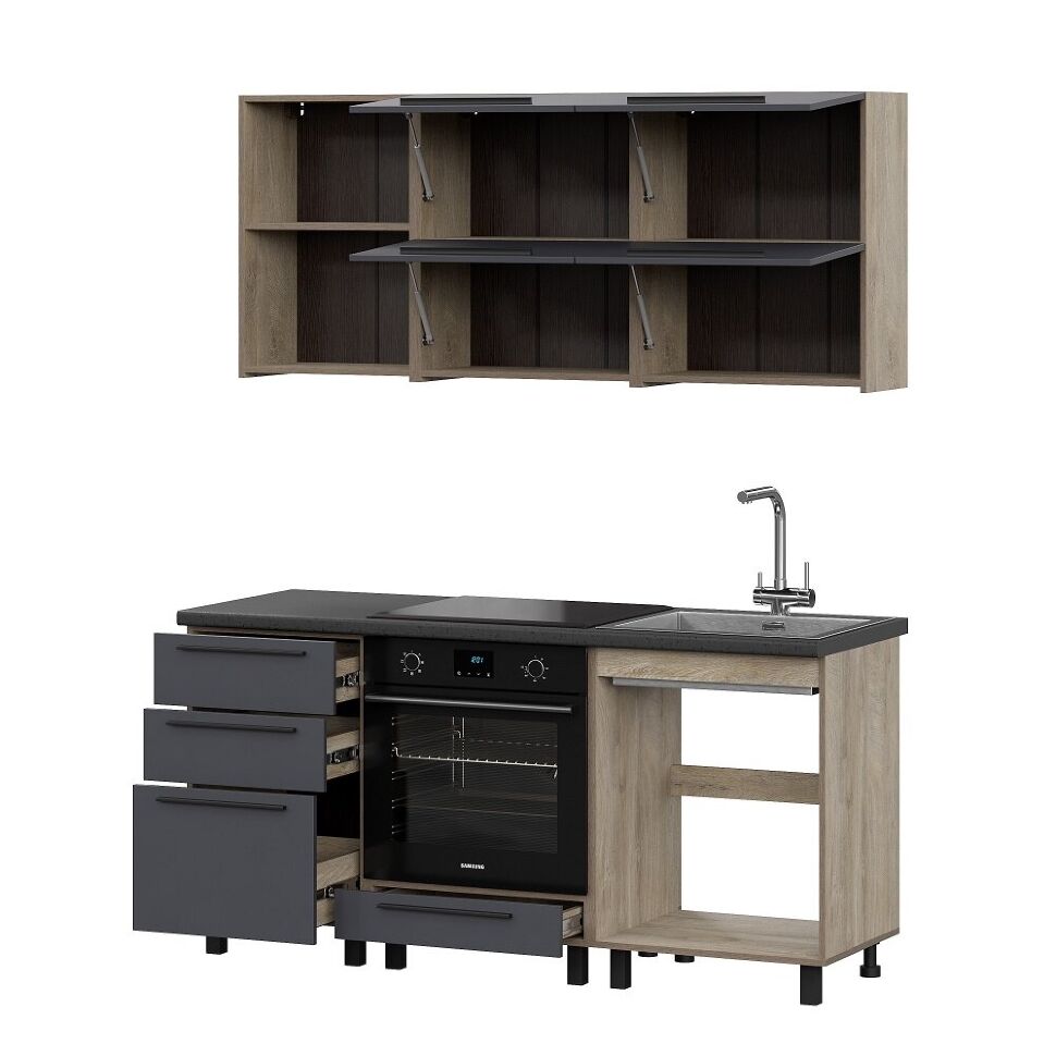 Шкаф кухонный напольный с ящиками 50 см Этна 5с3я (Софт Графит)