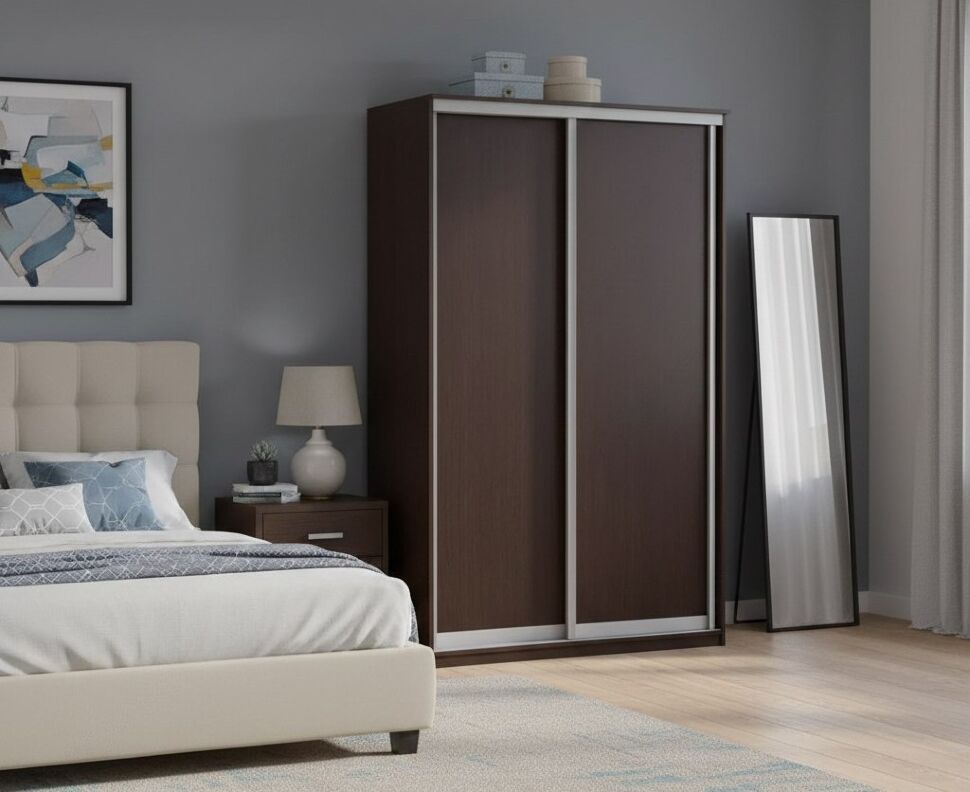 Шкаф купе Модерн 1190х450 2-х дверный 2-х секционный глухой венге