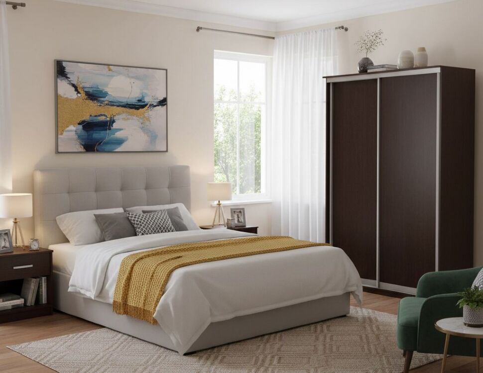 Шкаф купе Модерн 1190х450 2-х дверный 2-х секционный глухой венге