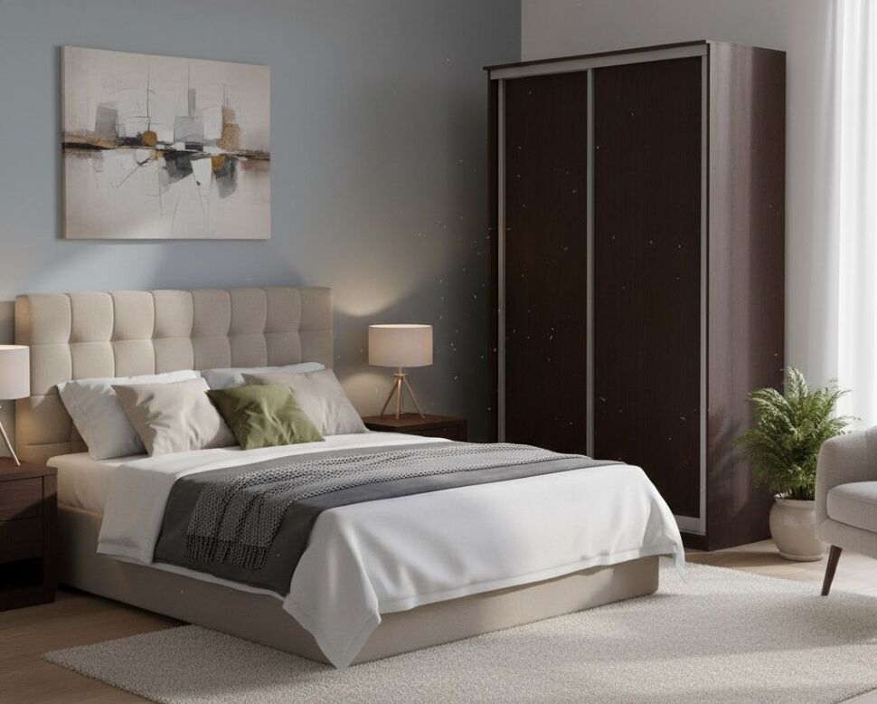 Шкаф купе Модерн 1190х450 2-х дверный 2-х секционный глухой венге