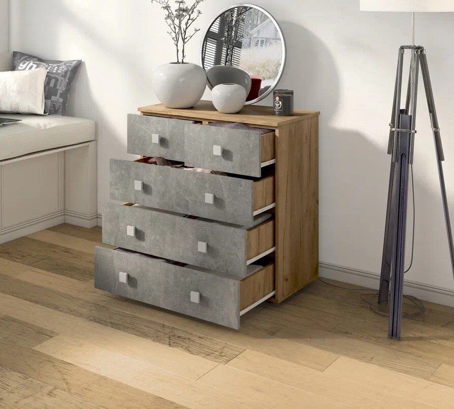 Комод Лофт-5 Дуб Крафт / Бетон ателье