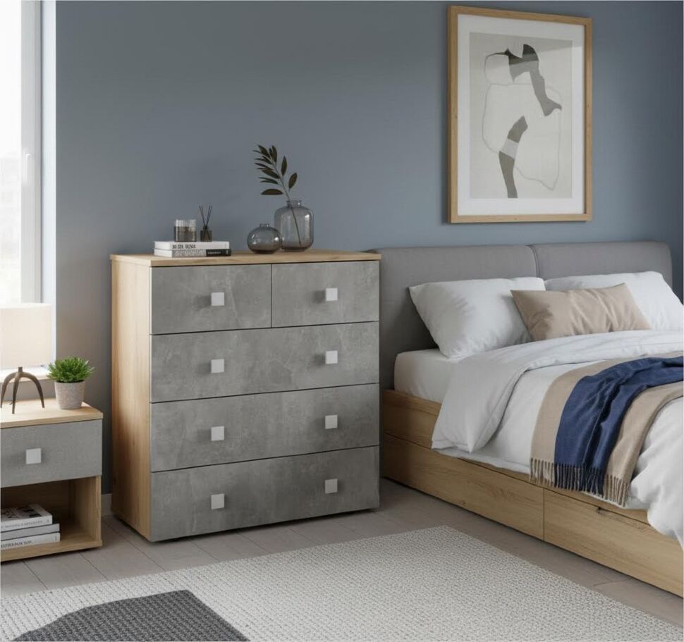 Комод Лофт-5 Дуб Крафт / Бетон ателье