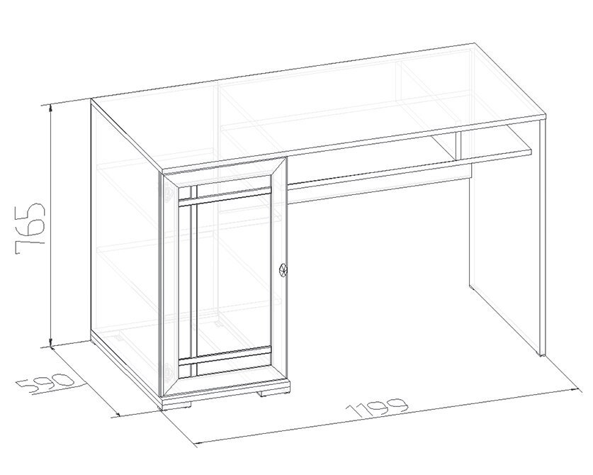 Стол письменный Глазов-мебель Sherlock 115 (Дуб сонома)