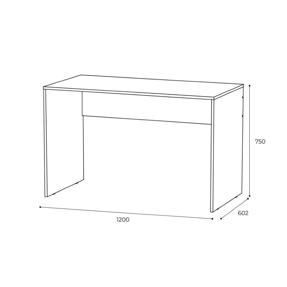 Стол письменный 1200 Квартет-13 (ТЭКС) Графит Серый
