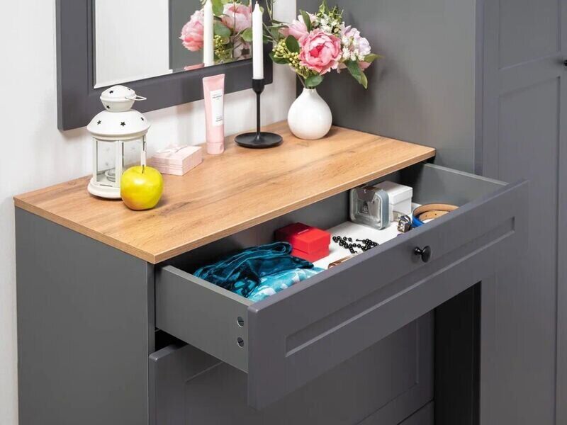 Остин Тумба для обуви 16.121 Серый графит/Дуб Вотан