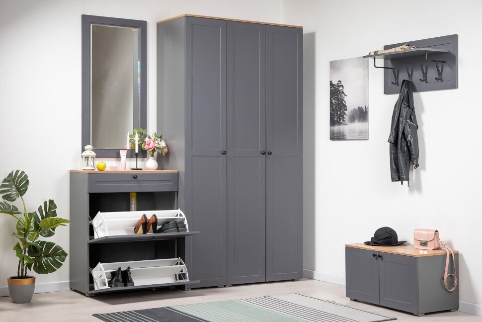 Остин Тумба для обуви 16.121 Серый графит/Дуб Вотан