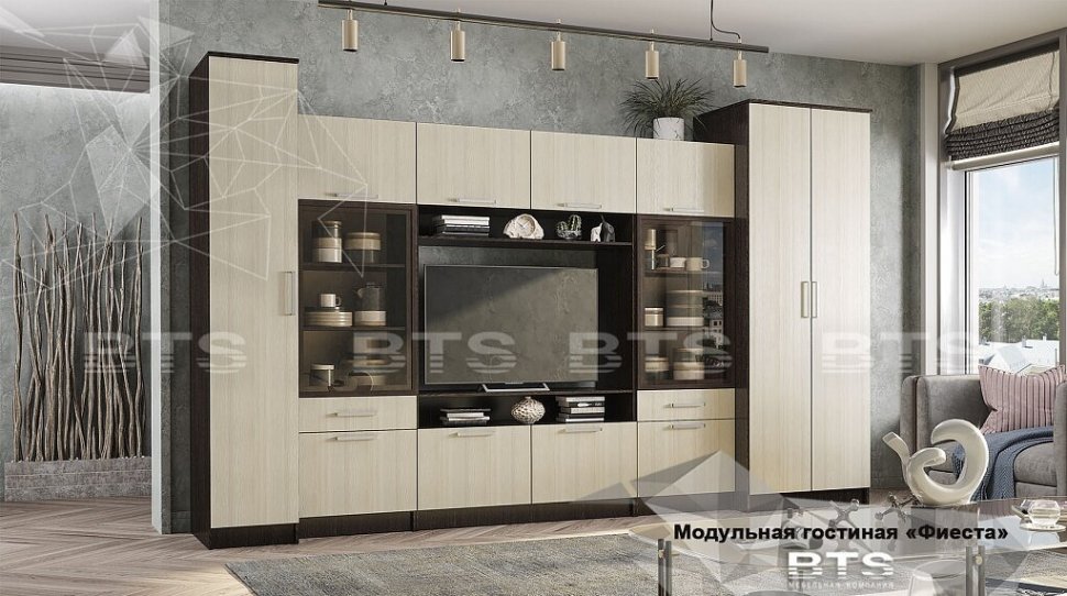 Шкаф-витрина для посуды Фиеста БТС