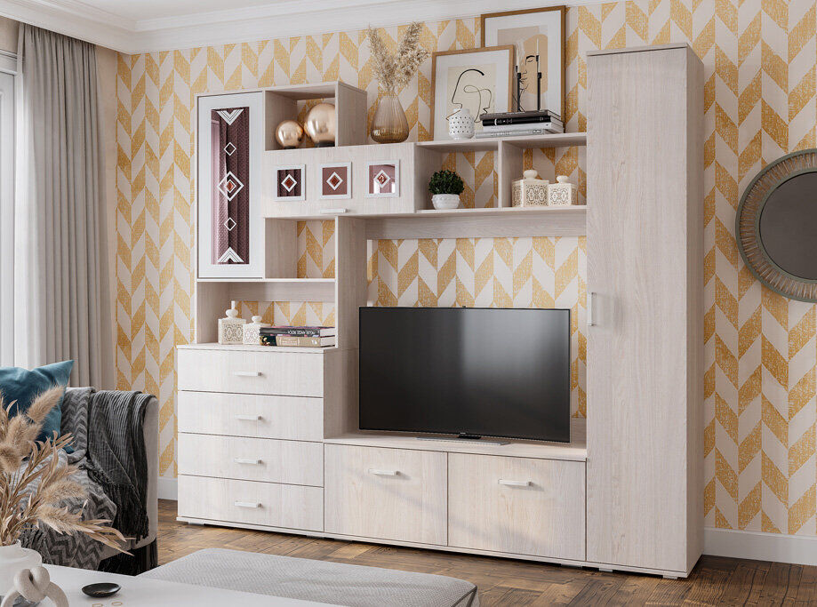 Шкаф-пенал Белла (БТС) Ясень белый