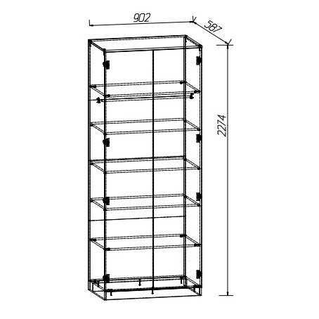 Шкаф двухдверный Лагуна (MLK)