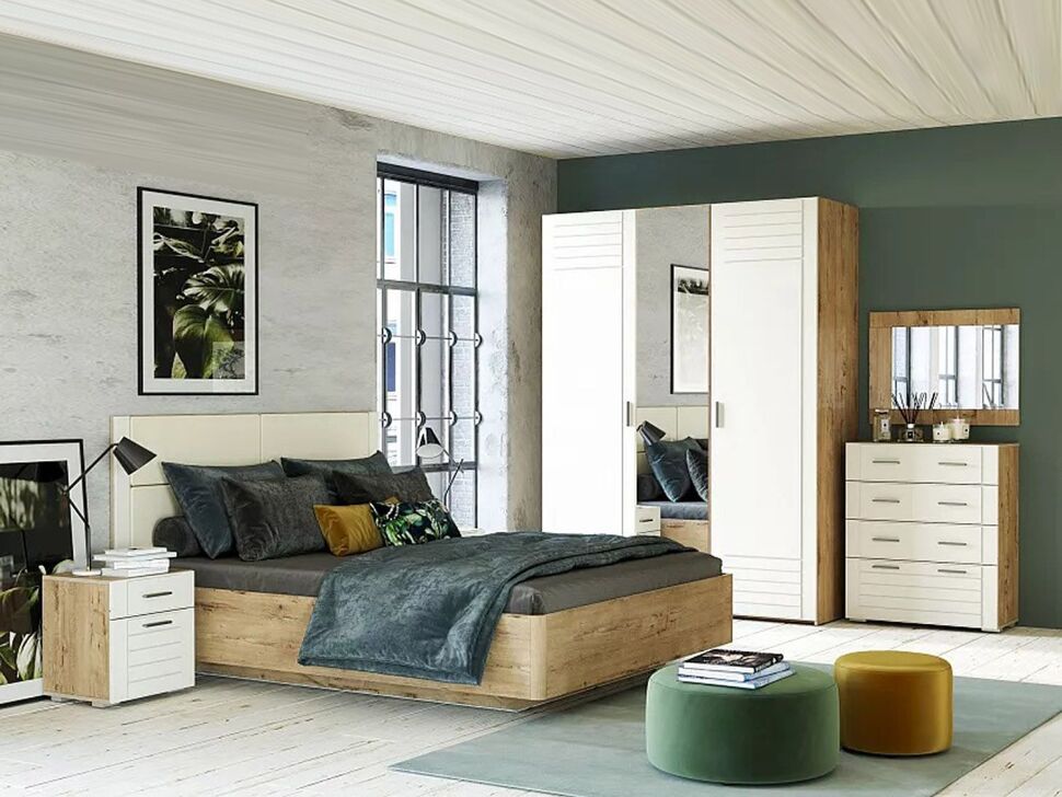 Спальня Livorno 3 дуб бунратти / софт панакота