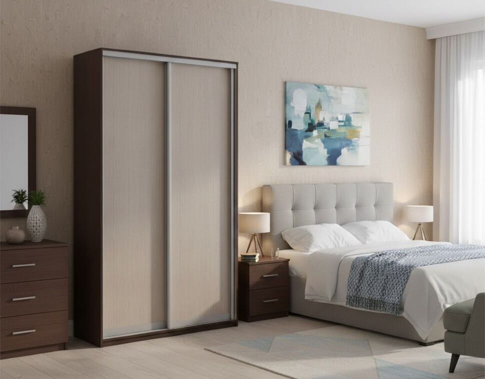 Шкаф купе Модерн 1190х450 2-х дверный глухой венге/ясень