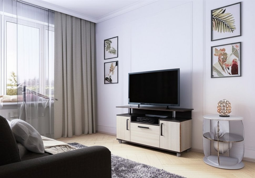 Тумба под телевизор 003 С, венге/дуб молочный