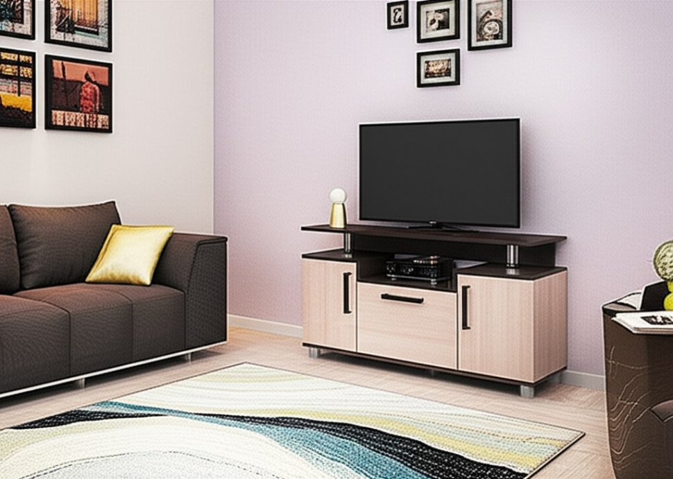 Тумба под телевизор 003 С, венге/дуб молочный