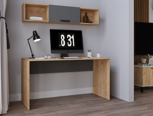 Стол письменный 1450 Квартет-13 (ТЭКС) Графит Серый