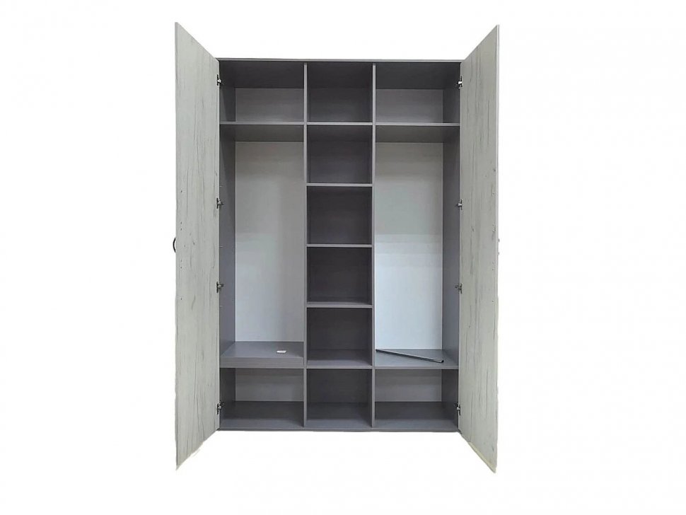 Бастион Шкаф с нишей/ Дуб Крафт Белый / Серый Шифер