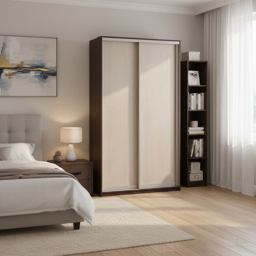 Шкаф купе Модерн 1190х450 2-х дверный 2-х секционный глухой венге/ясень