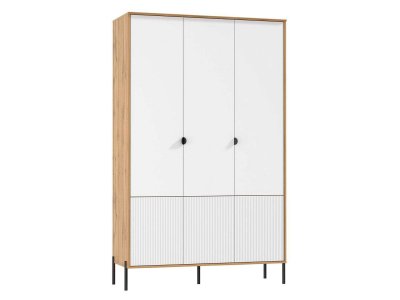 Шкаф для одежды 72.02 Кензо Дуб Вотан / Белый глянец снег