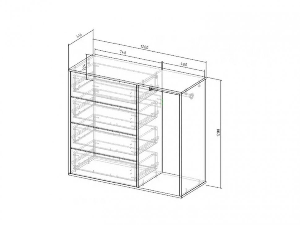 Комод со штангой Дуб Сонома
