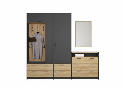 Прихожая Оттавия 1 Антрацит/Дуб золотой