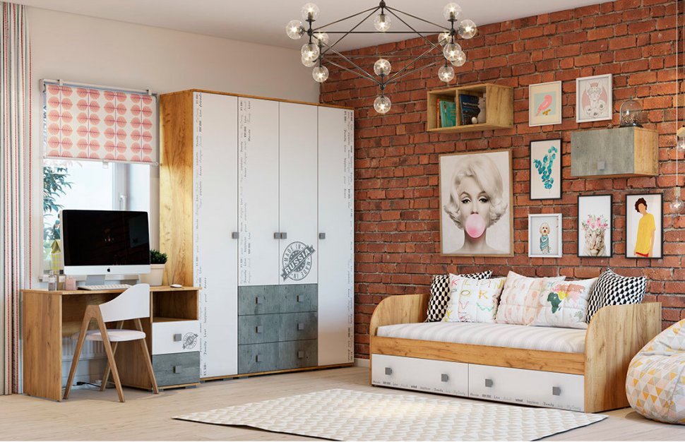 Кровать с ящиками Тренд КР-01 (Мебелони) с реечным настилом