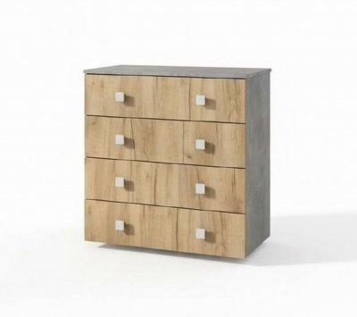 Комод Лофт-4 Бетон ателье / Дуб Крафт