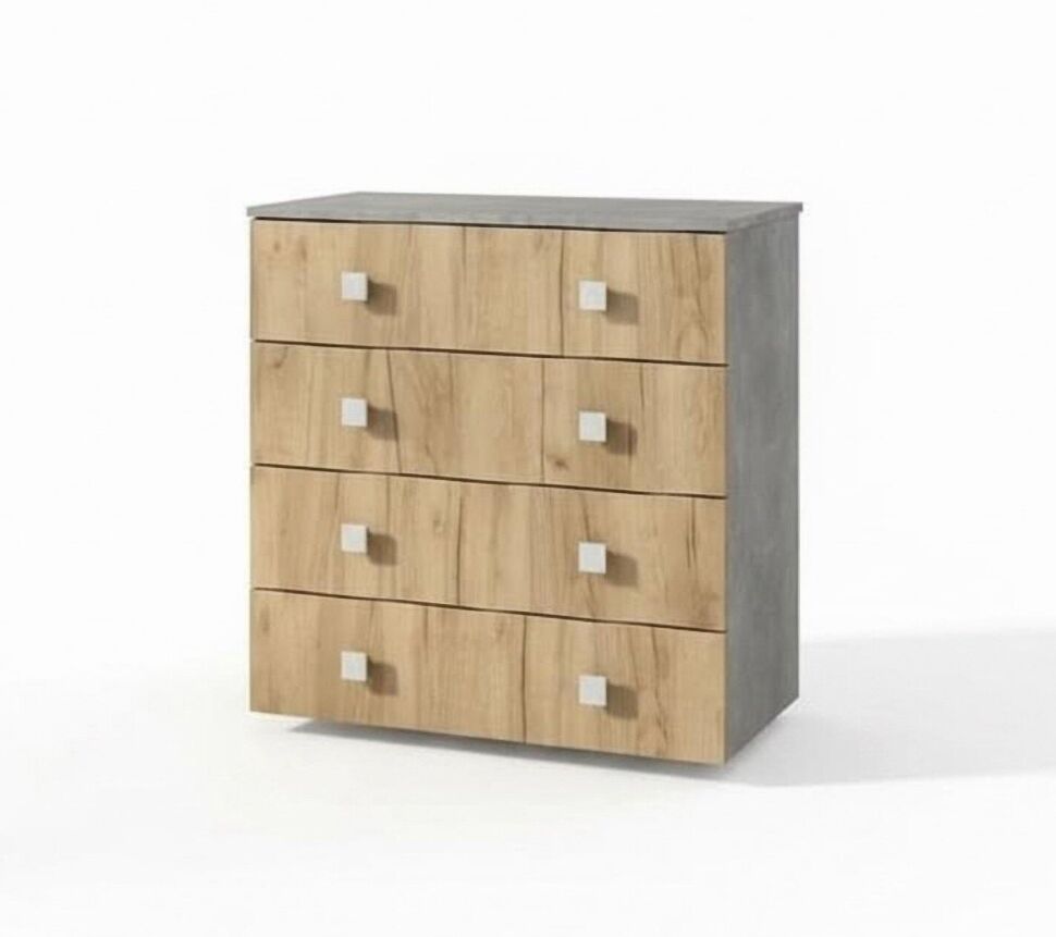 Комод Лофт-4 Бетон ателье / Дуб Крафт