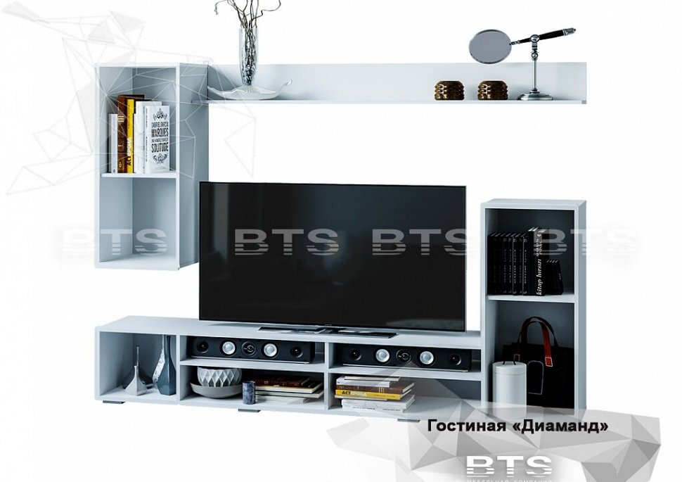 Гостиная Диаманд (БТС) Белый Глянец