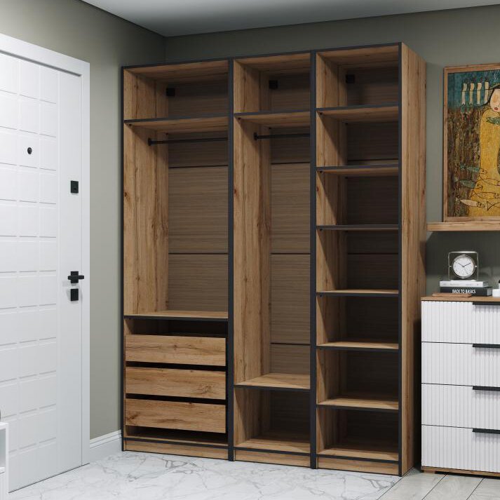 Гардеробная Квадро (Ижмебель) 1750 Комплект 1.1 Дуб Вотан