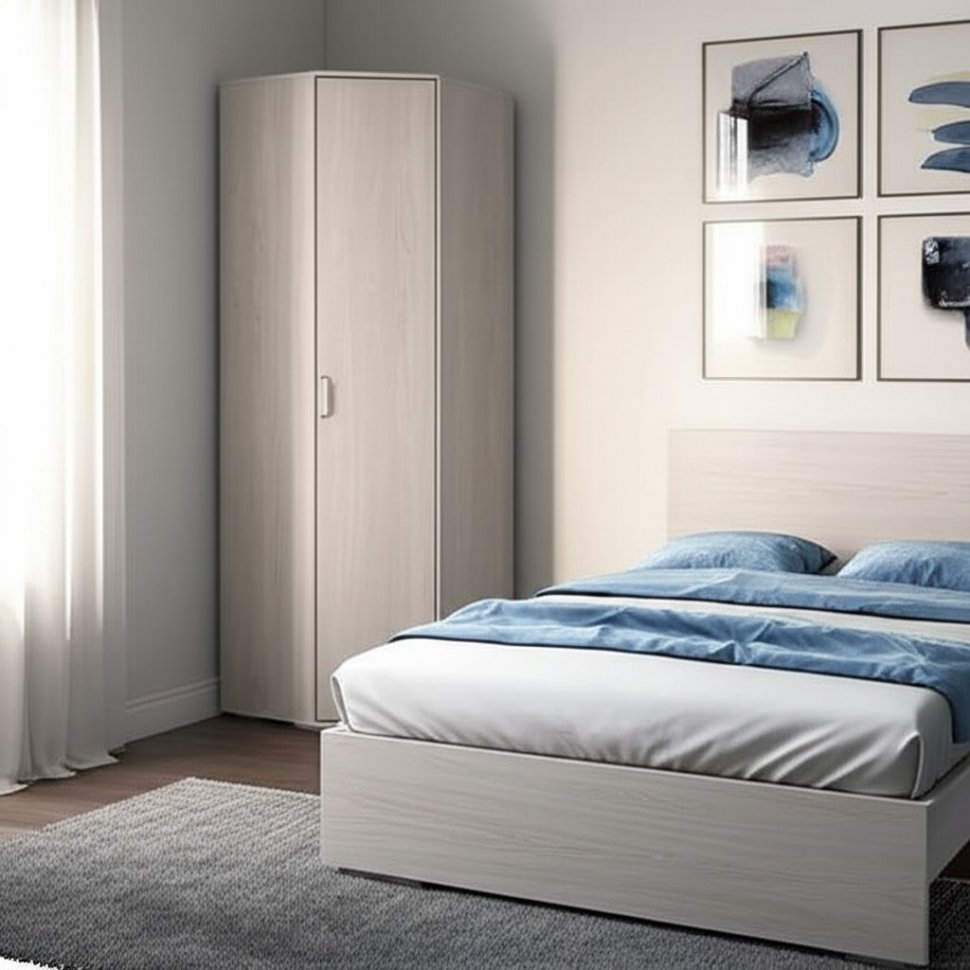 Шкаф угловой Белла (БТС) Ясень белый