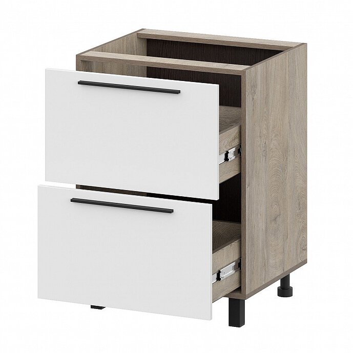 Шкаф кухонный напольный с ящиками 60 см Этна 6с2я (Софт Вайт)