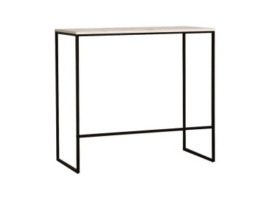 Стол обеденный 42.45 Бемоль Белый мрамор/металл черный