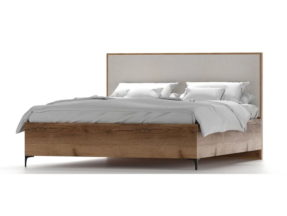 Харди кровать Дуб Делано Темный / Супермат Джелато